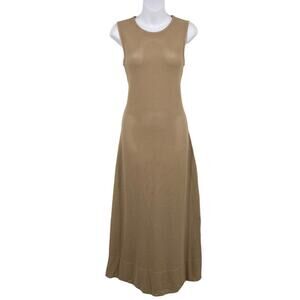 Enza Costa Open Knit Maxi Dress S Sleeveless Semi-Sheer Perforated Made in USA